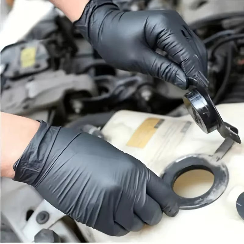 10/20/50/100PCS Black Nitrile Disposable Gloves for Work Latex Free Home Cleaning Glove Textured Mechanic Tattoo Hair Dye Beauty